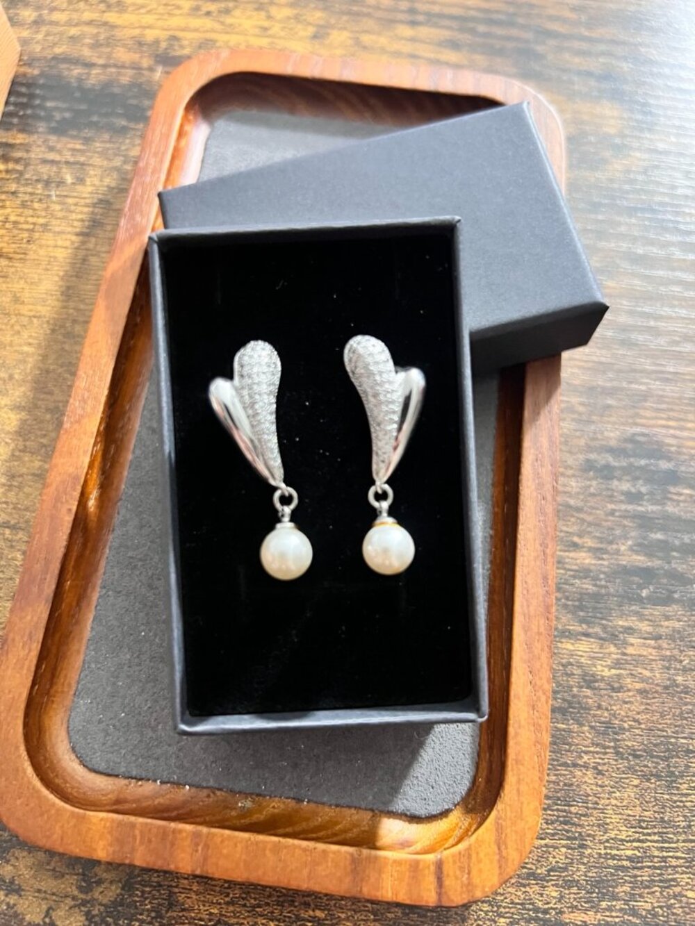 Elegant silver-tone drop earrings